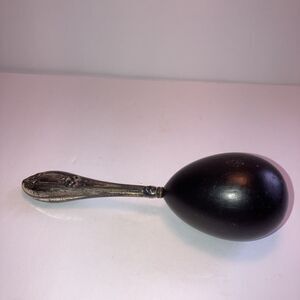 Antique Sterling Silver Handle Sock Darner-Darning Egg-Victorian Sewing Tool